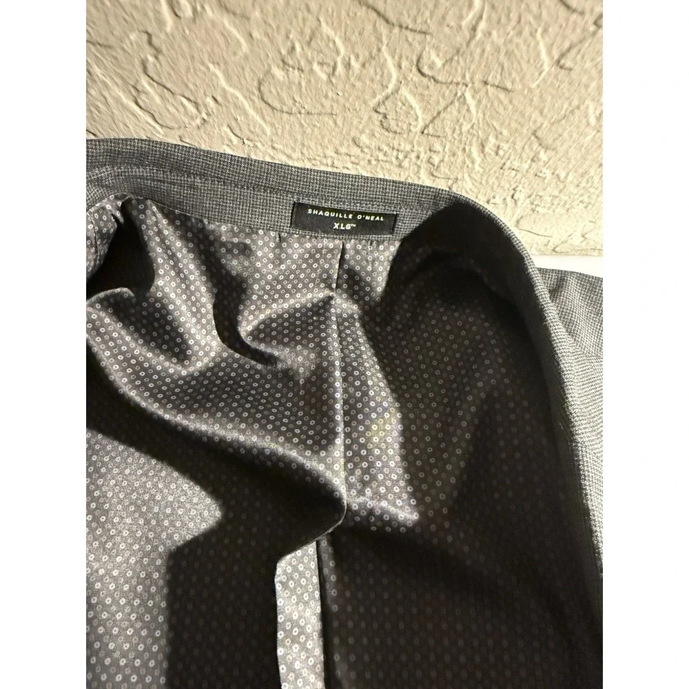 Shaquille O'Neal Sport Coat Blazer Jacket Men's 54R Gray Micro Check Stretch XLG
